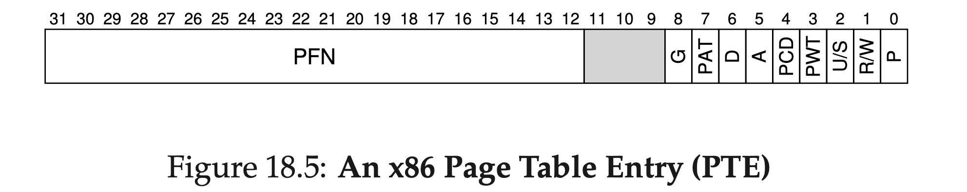 Contents of a page table